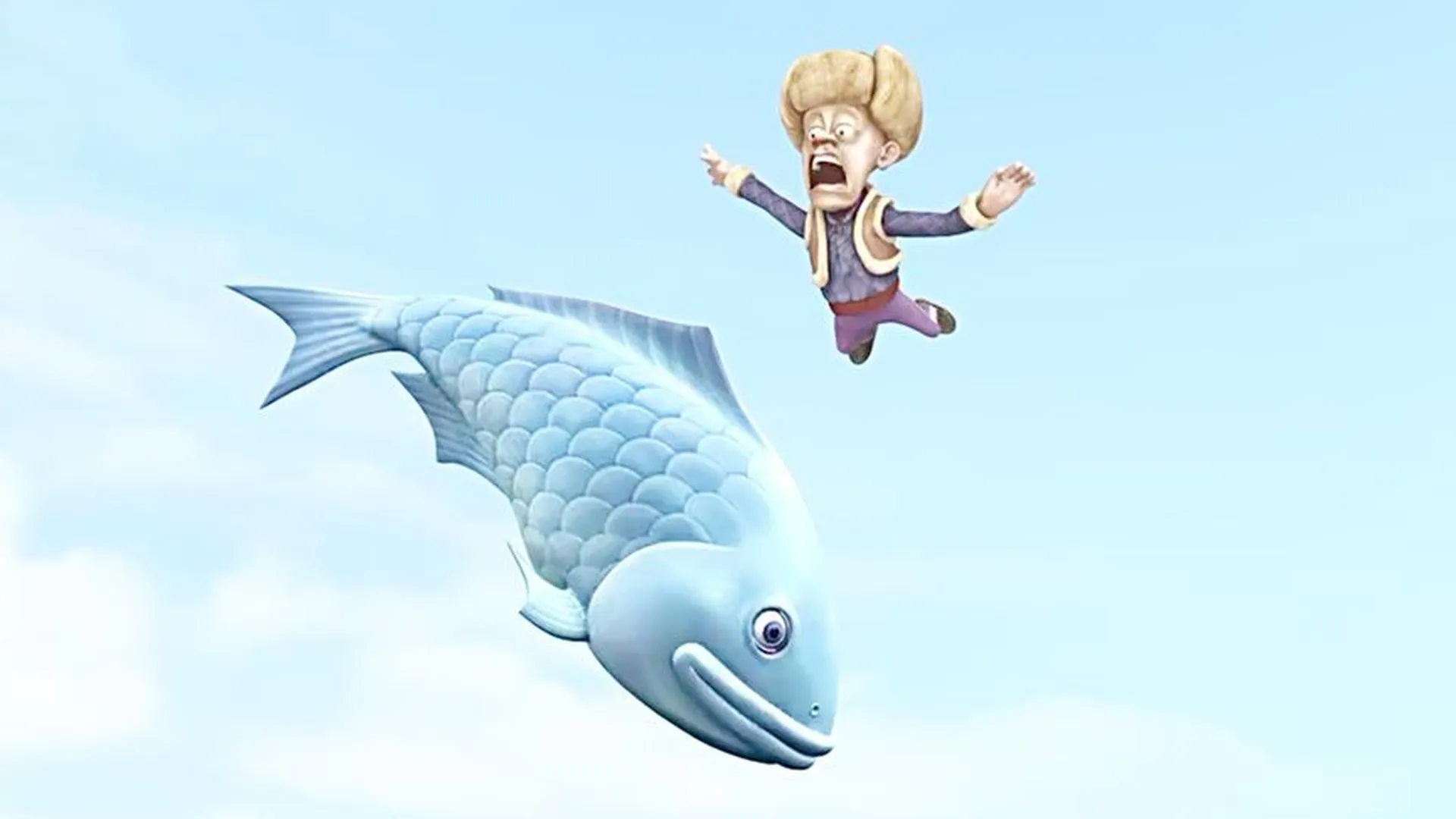 熊出没光头强钓到了一条大鱼这鱼连熊兄弟都怕